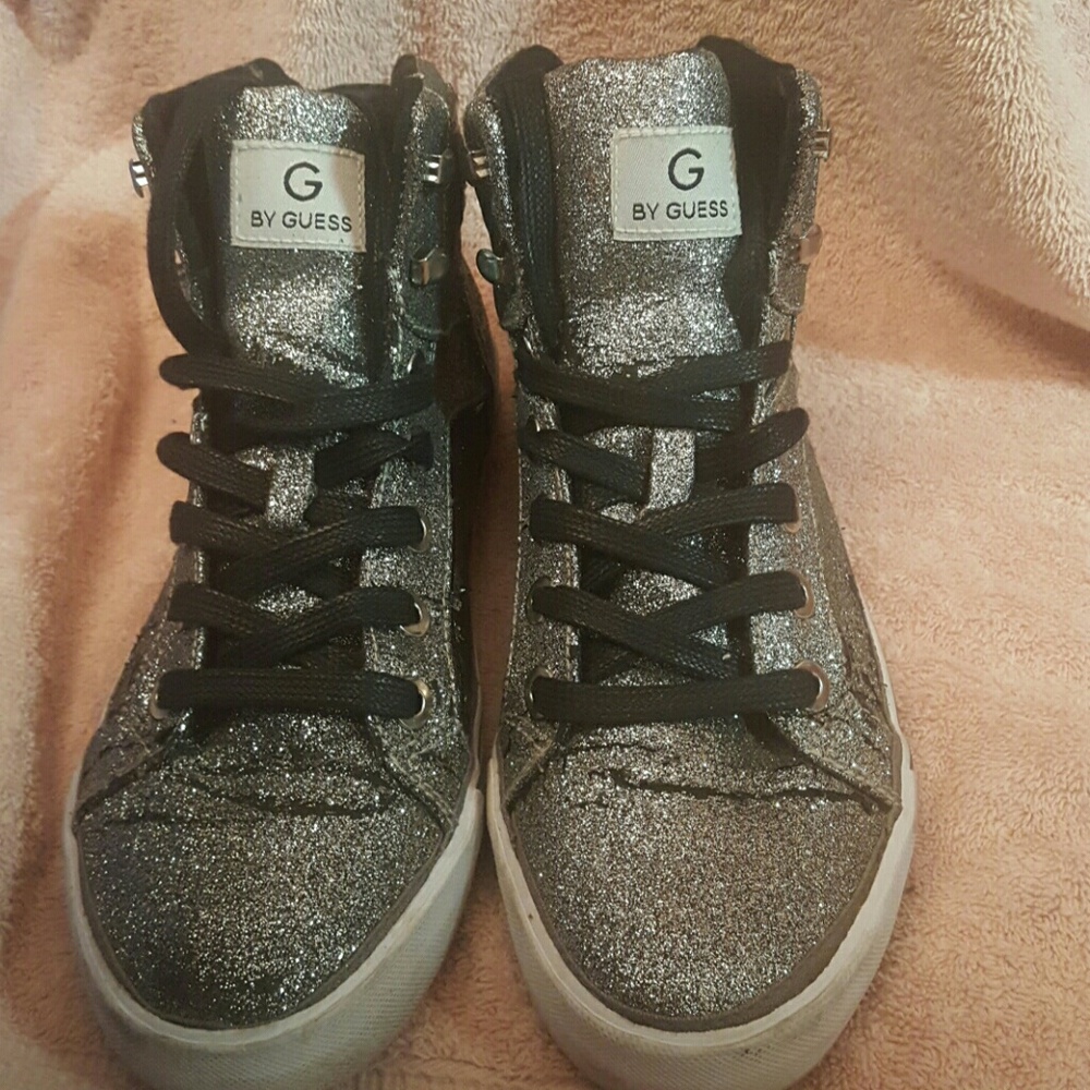 Guess silver glitter high tops