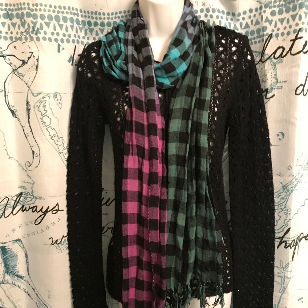 Purple and Pink Plaid Scarf
