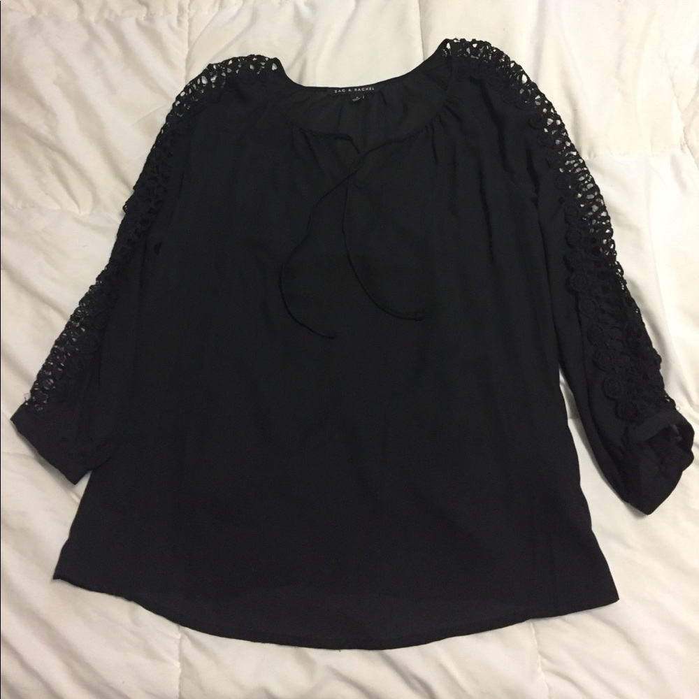 Sheer black long sleeve blouse
