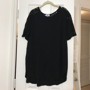 Black Blouse with Lace Details
