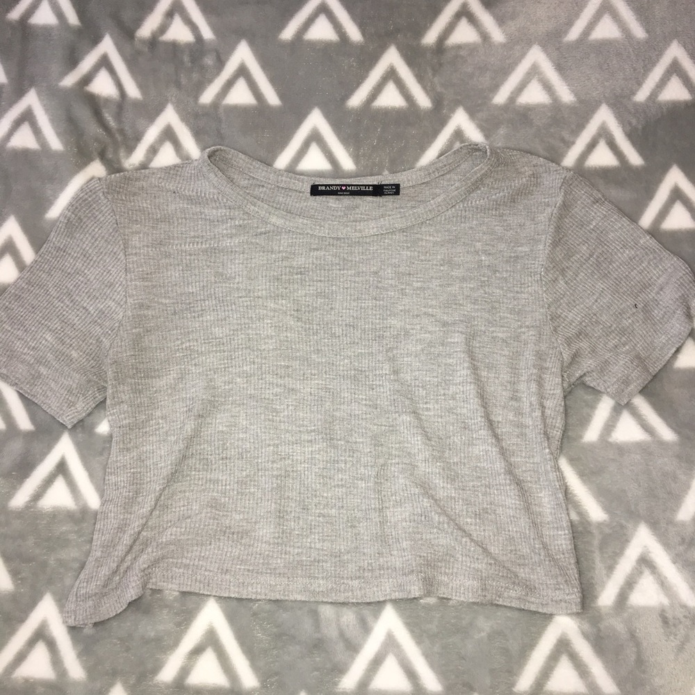❌SOLD ON VINTED❌ gray knit crop top