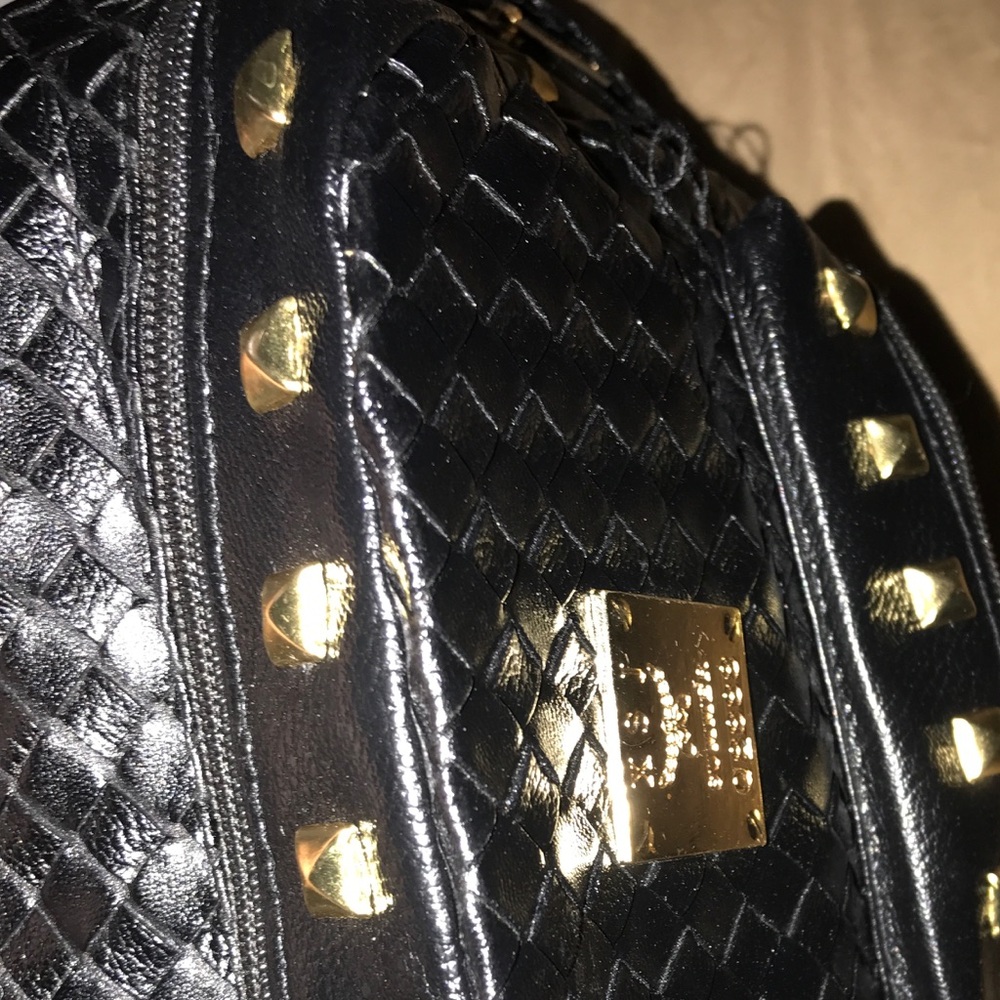 No name backpack cute black gold studs