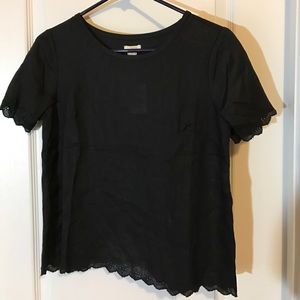 J crew black cross back shirt