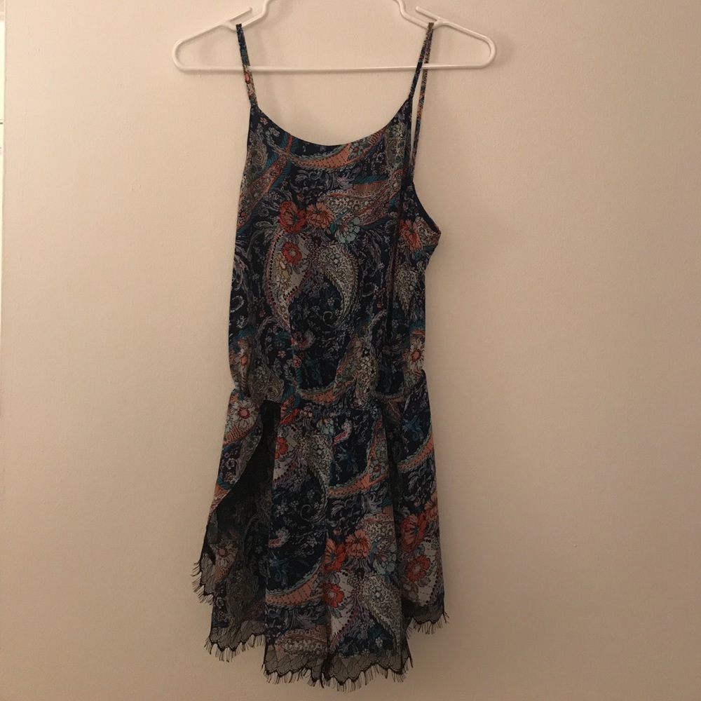 Printed floral paisley romper