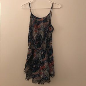 Printed floral paisley romper