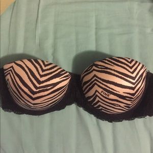 VS PINK Zebra Strapless Push-up