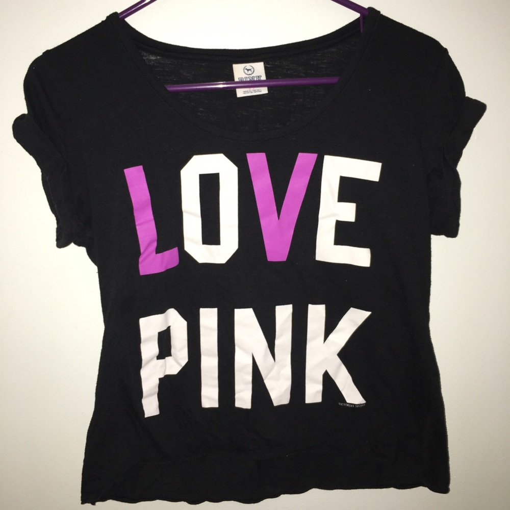 Victoria's Secret PINK cropped "love pink" top