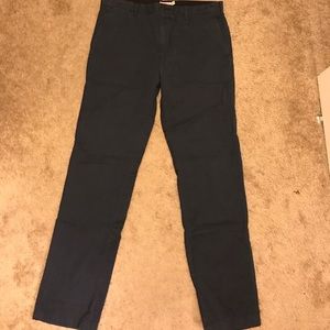 Club Monaco Navy Patterned Davis Slim Chinos