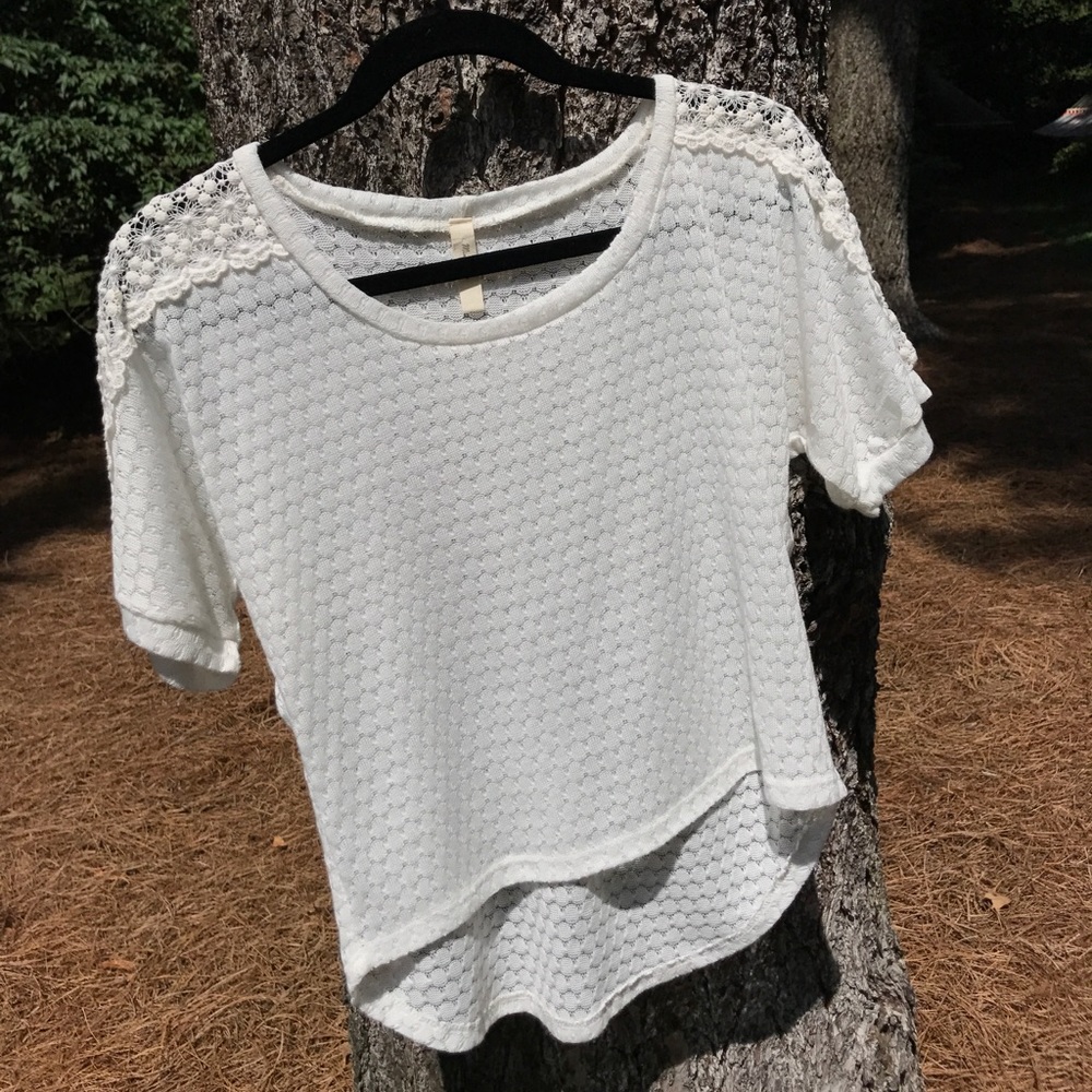 White lace Mind Code top