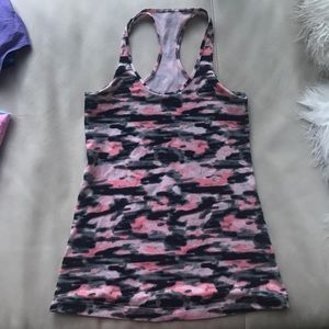 Lululemon Cool Racerback in wamo camo/ barely pink