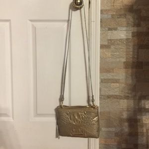 Brand new, gold Alligator Brahmin cross-body
