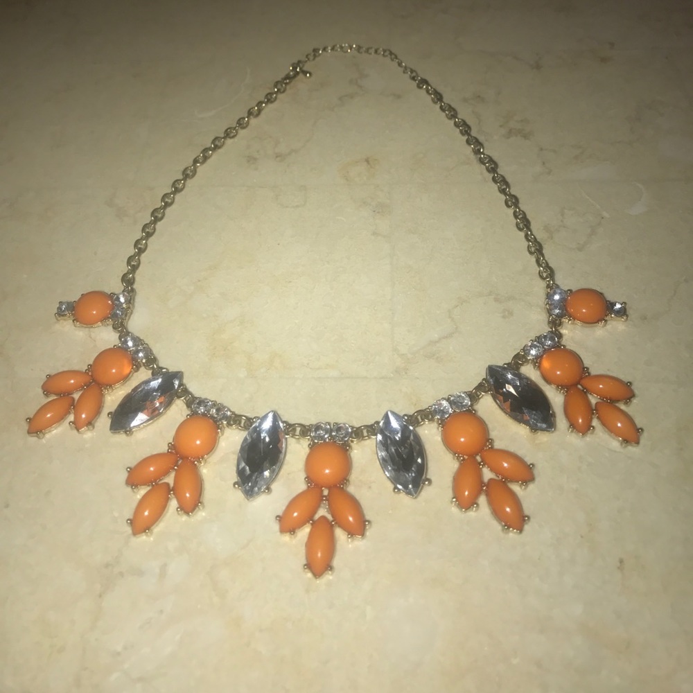 Orange and silver statement necklace!