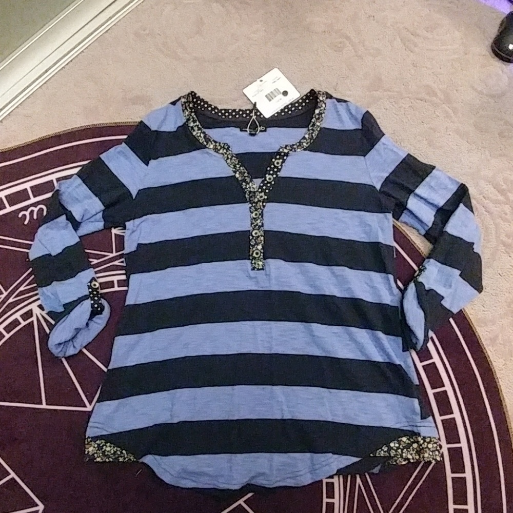 NWT RXB Size M Stripe Long Sleeve Henley