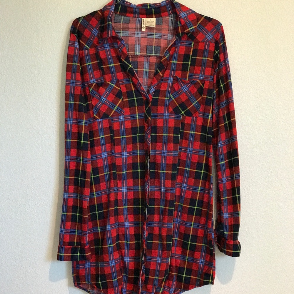 Long plaid shirt