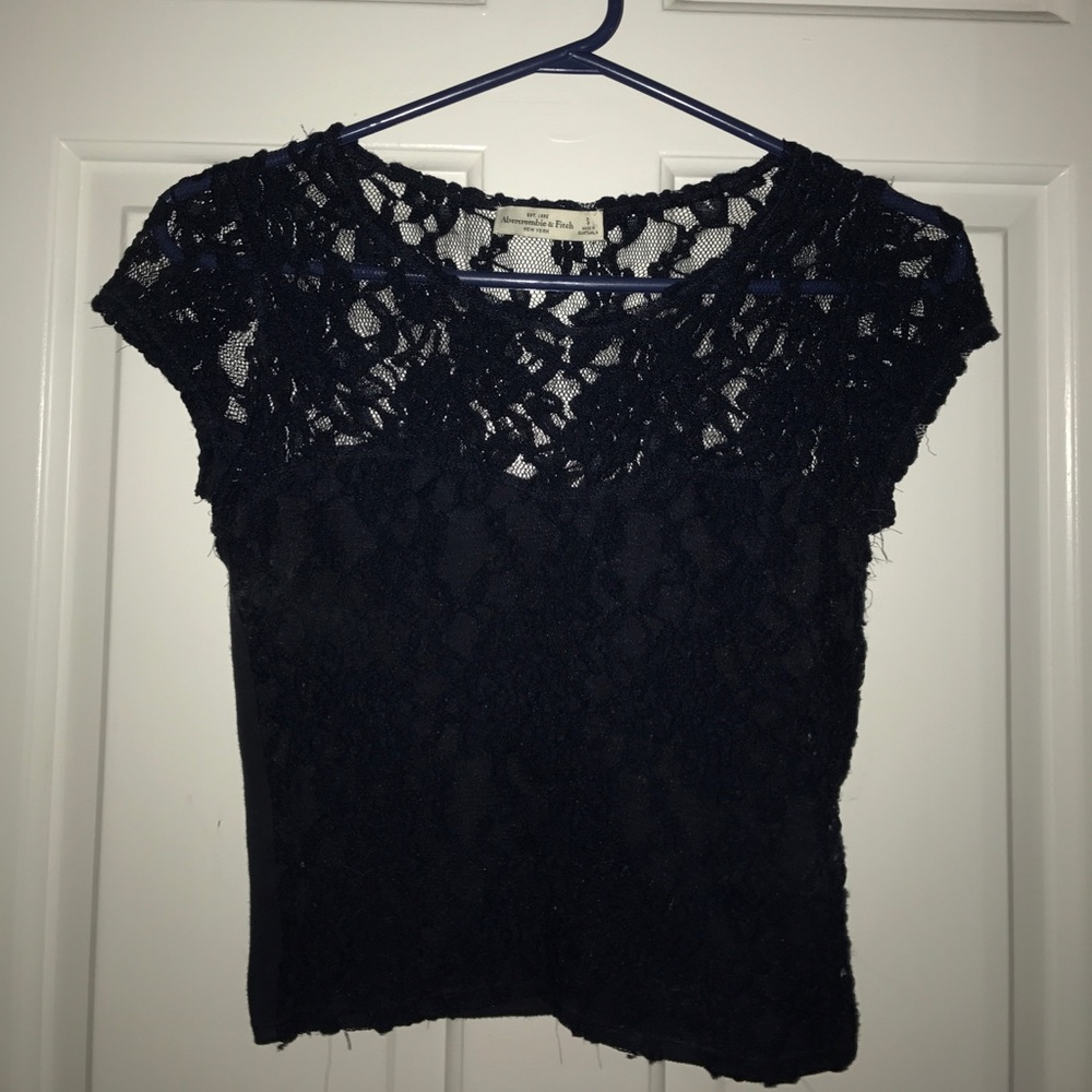 Abercrombie Navy Lace Crop Top