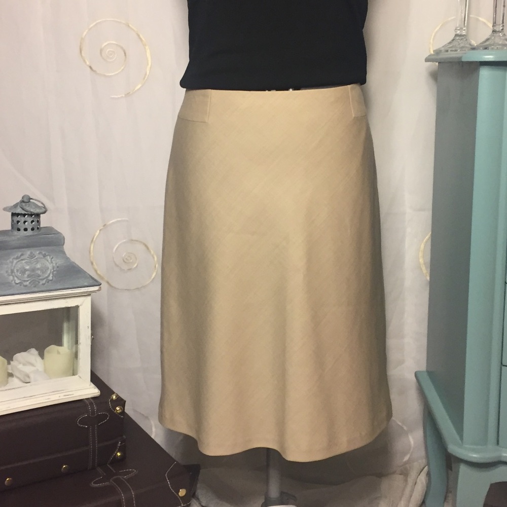 Ann Taylor Tan A-Line Skirt