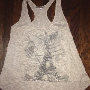 Gray Paris themed tank top