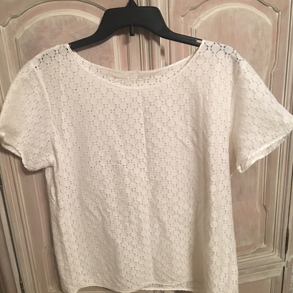 American Apparel short sleeve white lace top