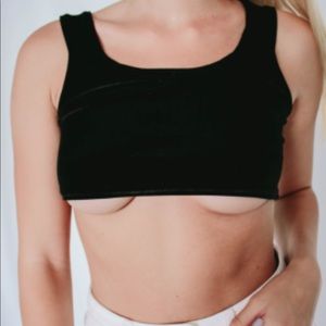 Black velvet underboob crop top