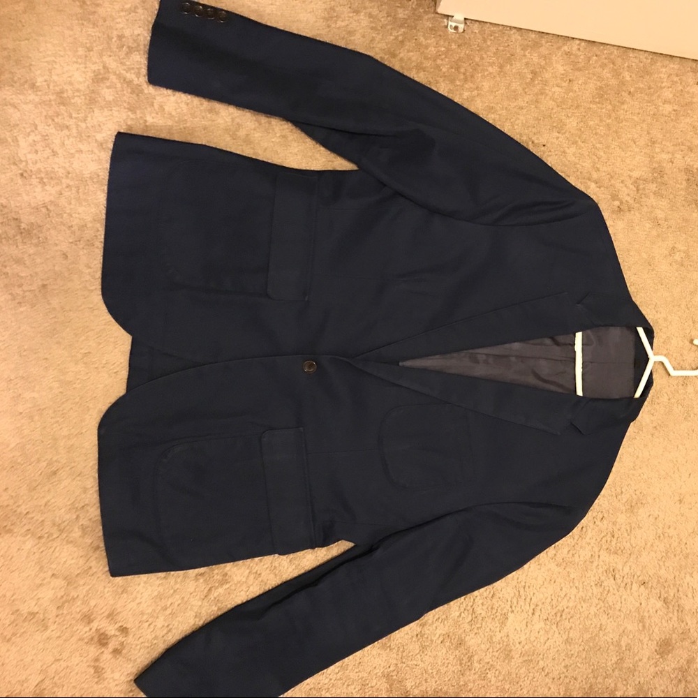 J. Crew Navy Cotton Blazer Size Large