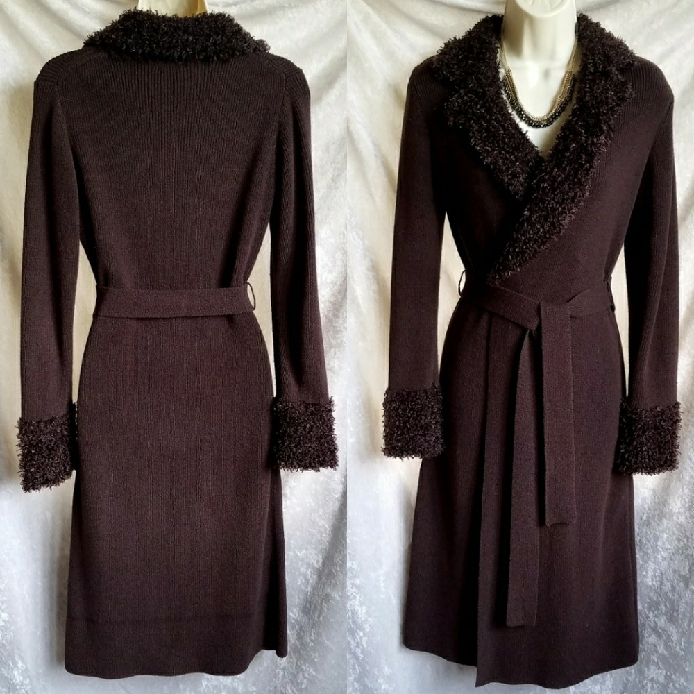 Max Studio Vintage Knit Boucle Duster Cardigan