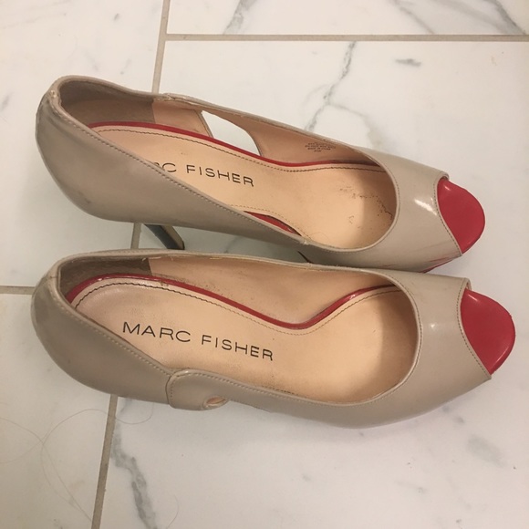 Marc fisher cream red and black pumps - Picture 4 of 4