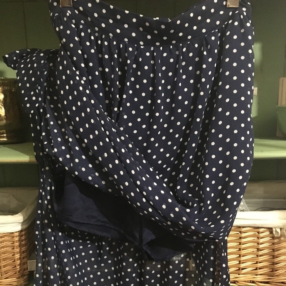 Long Sheer Polka-Dot Skirt w/Shorts