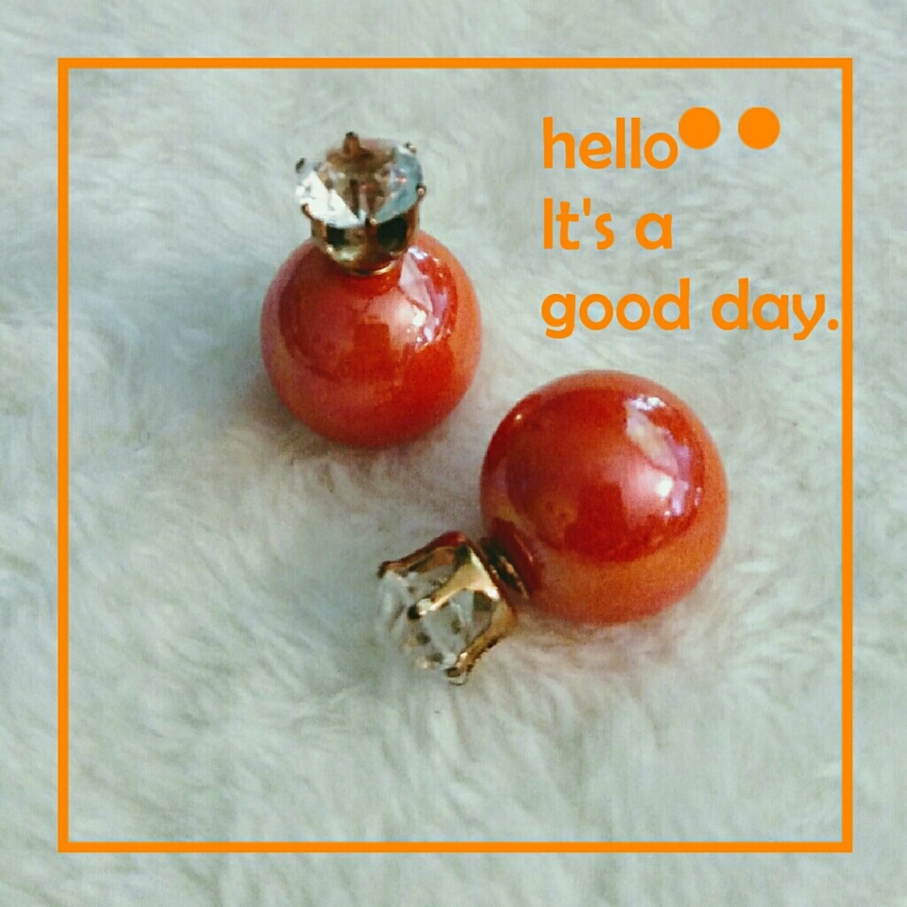 New Marble Orange Double Sided Earrings