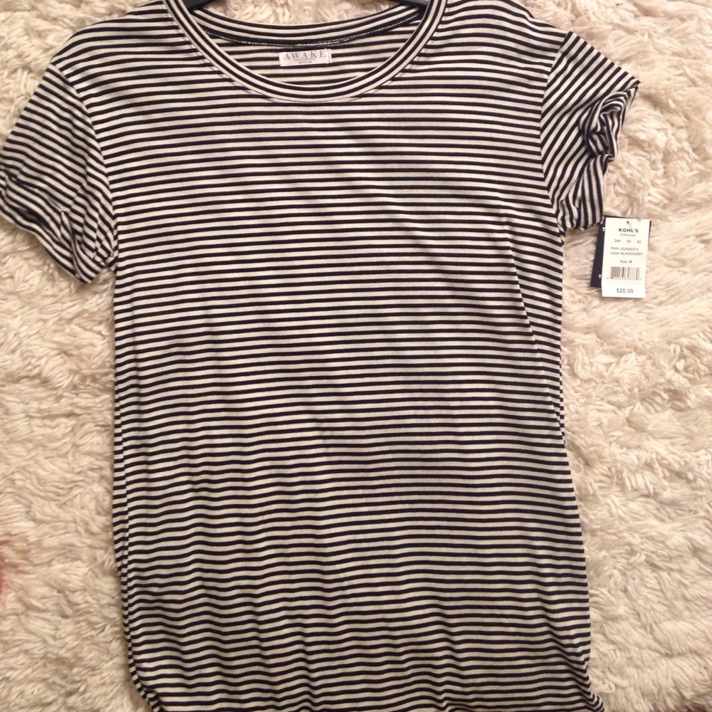 Black and white striped tee
