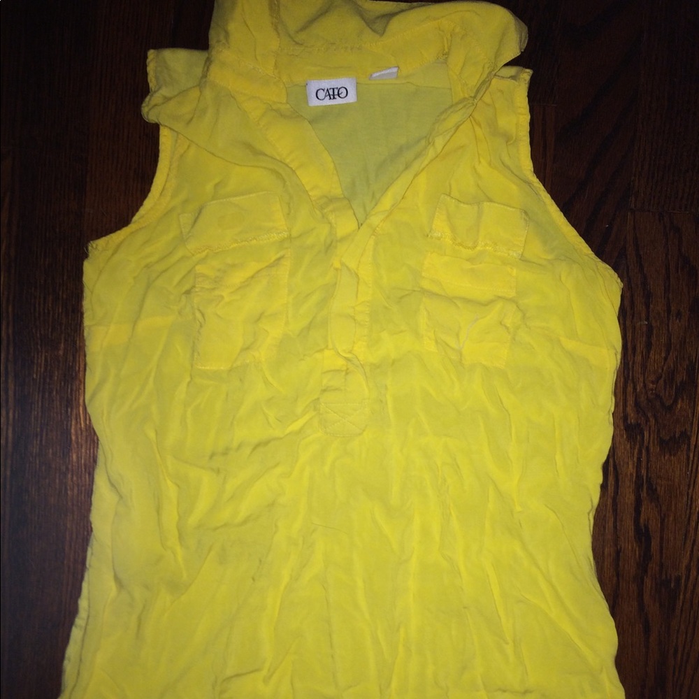 Yellow Cato sleeveless shirt