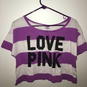 Victoria's Secret PINK cropped striped top