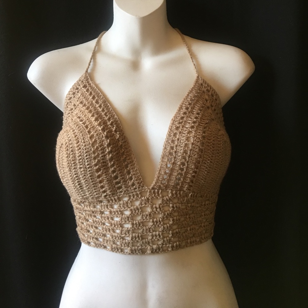 Beige crochet top