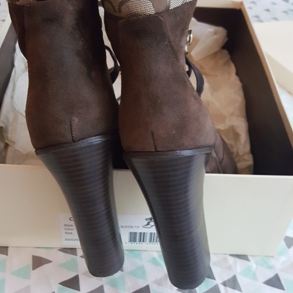 Nib coach carol waxed suede boots size 10 - Picture 2 of 4