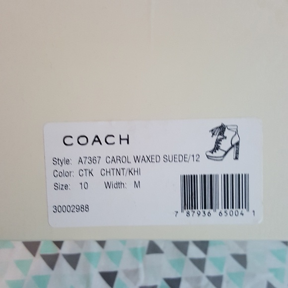 Nib coach carol waxed suede boots size 10 - Picture 3 of 4