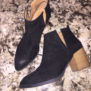 Cute black suede booties