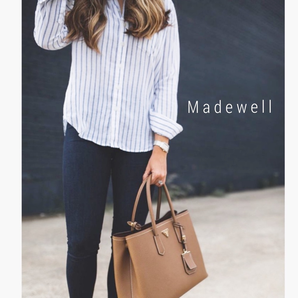 Madewell ex-boyfriend shirt in napa stripe