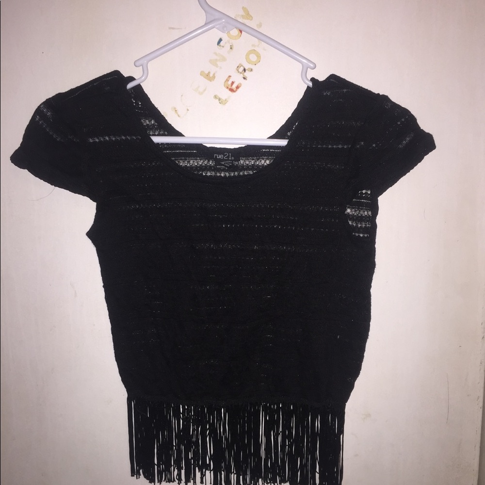 Rue 21 Black Mesh Crop top