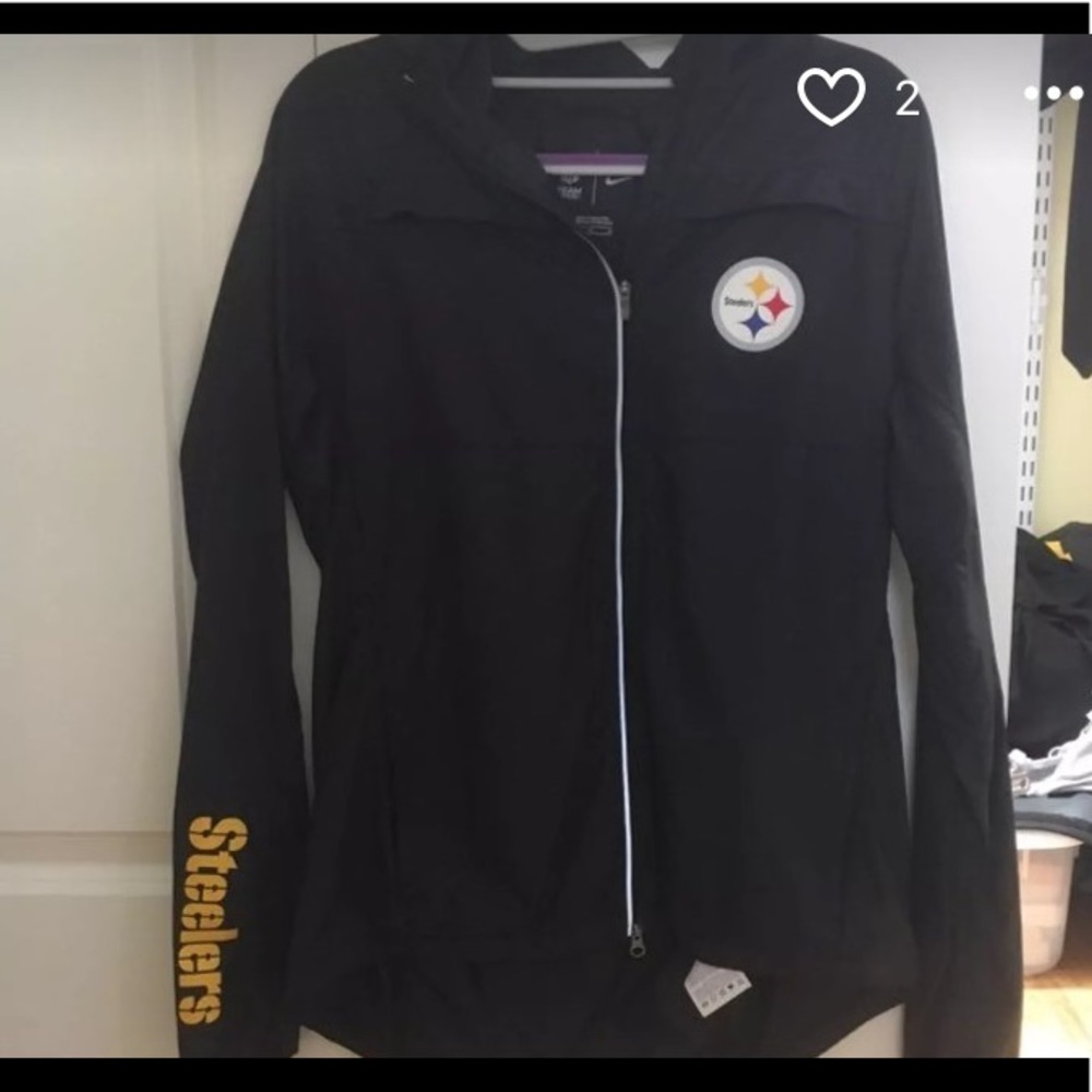 Nike Black Steelers Zip Up Jacket size M