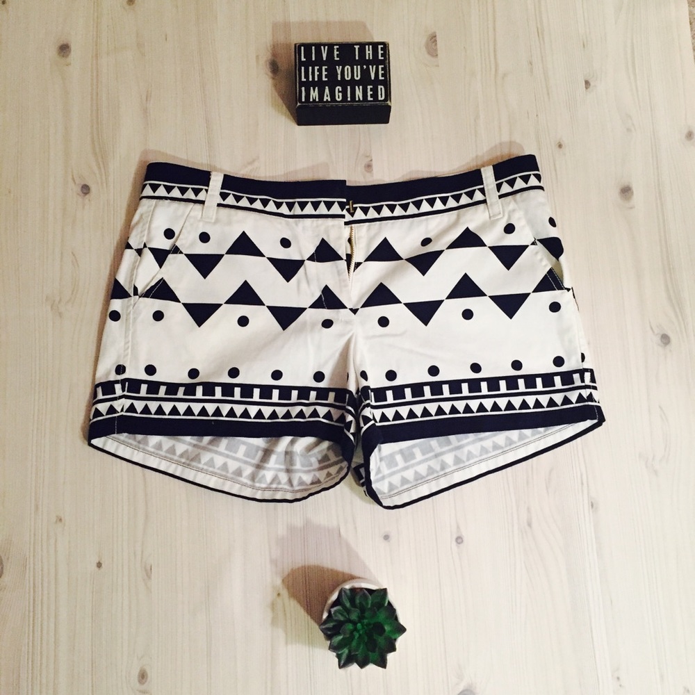J. Crew Chino's Aztec Tribal Shorts Size 8