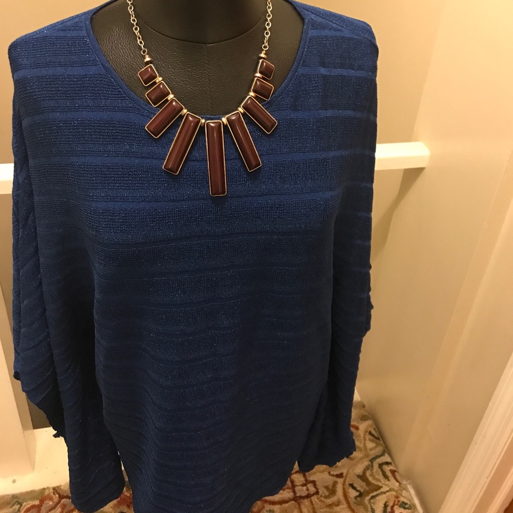 Cold water Creek Royal Blue Metallic Sweater