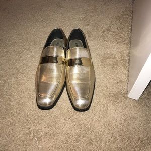 Gold dress shoes