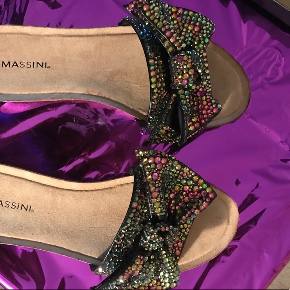 Black sandals with rhinestones. NWOT - Picture 1 of 5