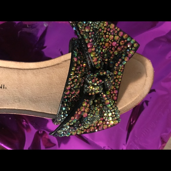 Black sandals with rhinestones. NWOT - Picture 3 of 5