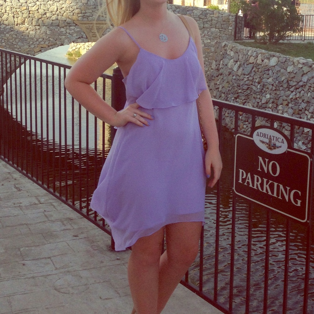 BCBGeneration Purple Tiered Dress Size S