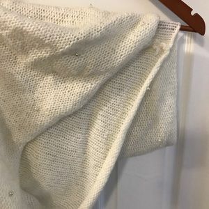 Ivory and pearl infinity scarf