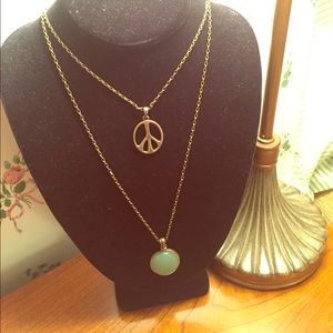 Lucky Brand adjustable peace/jade necklace