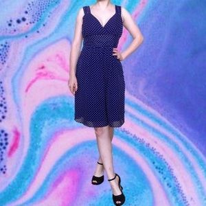 Retro Indigo Polka Dot Dress