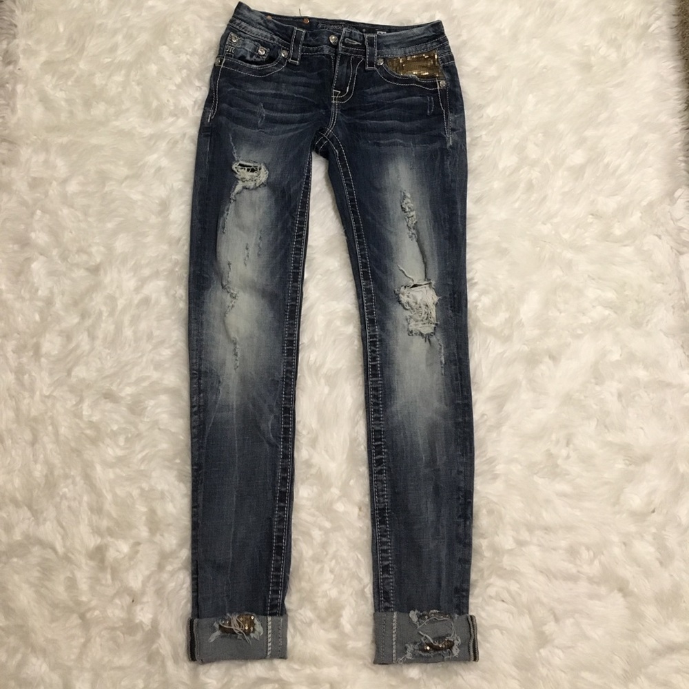 Miss Me Cuffed Skinny Jeans