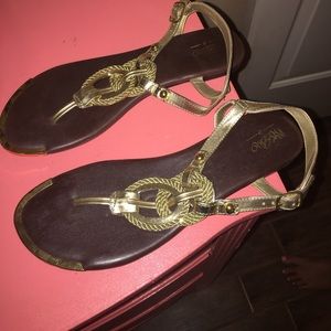 Gold flat sandals