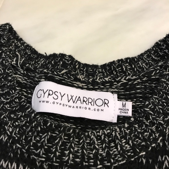 Distressed, black and white, oversized sweater - Picture 2 of 4